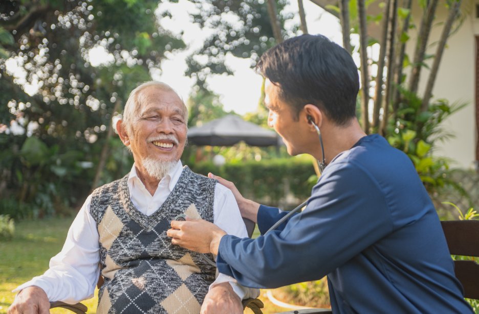 Doctor with elderly patient
